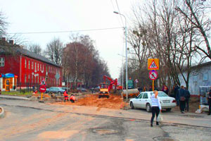 Ремонт на улице Озерной в Калининграде